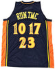 Golden State Warriors Chris Mullin, Tim Hardaway & Mitch Richmond Autographed Dark Blue Jersey Run TMC Beckett BAS Witness Stock #216821