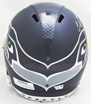 Chris Carson Autographed Seattle Seahawks Blue Full Size Speed Helmet Fanatics Holo Stock #216807