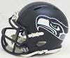 Chris Carson Autographed Seattle Seahawks Blue Speed Mini Helmet Fanatics Holo Stock #216813