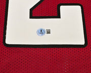 Arizona Cardinals Patrick Peterson Autographed Red Jersey Beckett BAS Witness Stock #246194