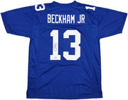 New York Giants Odell Beckham Jr. Autographed Blue Jersey Beckett BAS Witness Stock #246196