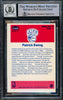 Patrick Ewing Autographed 1986-87 Fleer Sticker Rookie Card #6 New York Knicks Auto Grade Gem Mint 10 Beckett BAS #15772181
