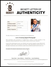 Lance Armstrong Autographed 8x10 Photo Cycling Beckett BAS #AE03887
