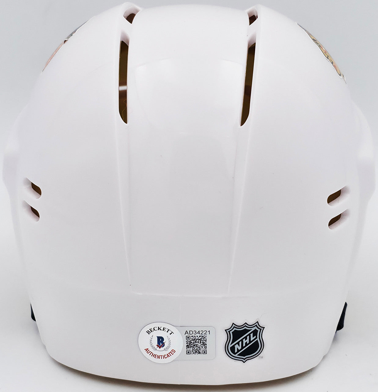 Chevy Chase Autographed Chicago Blackhawks White Speed Mini Helmet Beckett BAS QR #AD34221