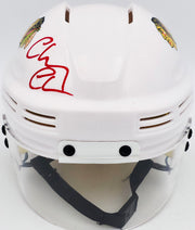 Chevy Chase Autographed Chicago Blackhawks White Speed Mini Helmet Beckett BAS QR #AD34226