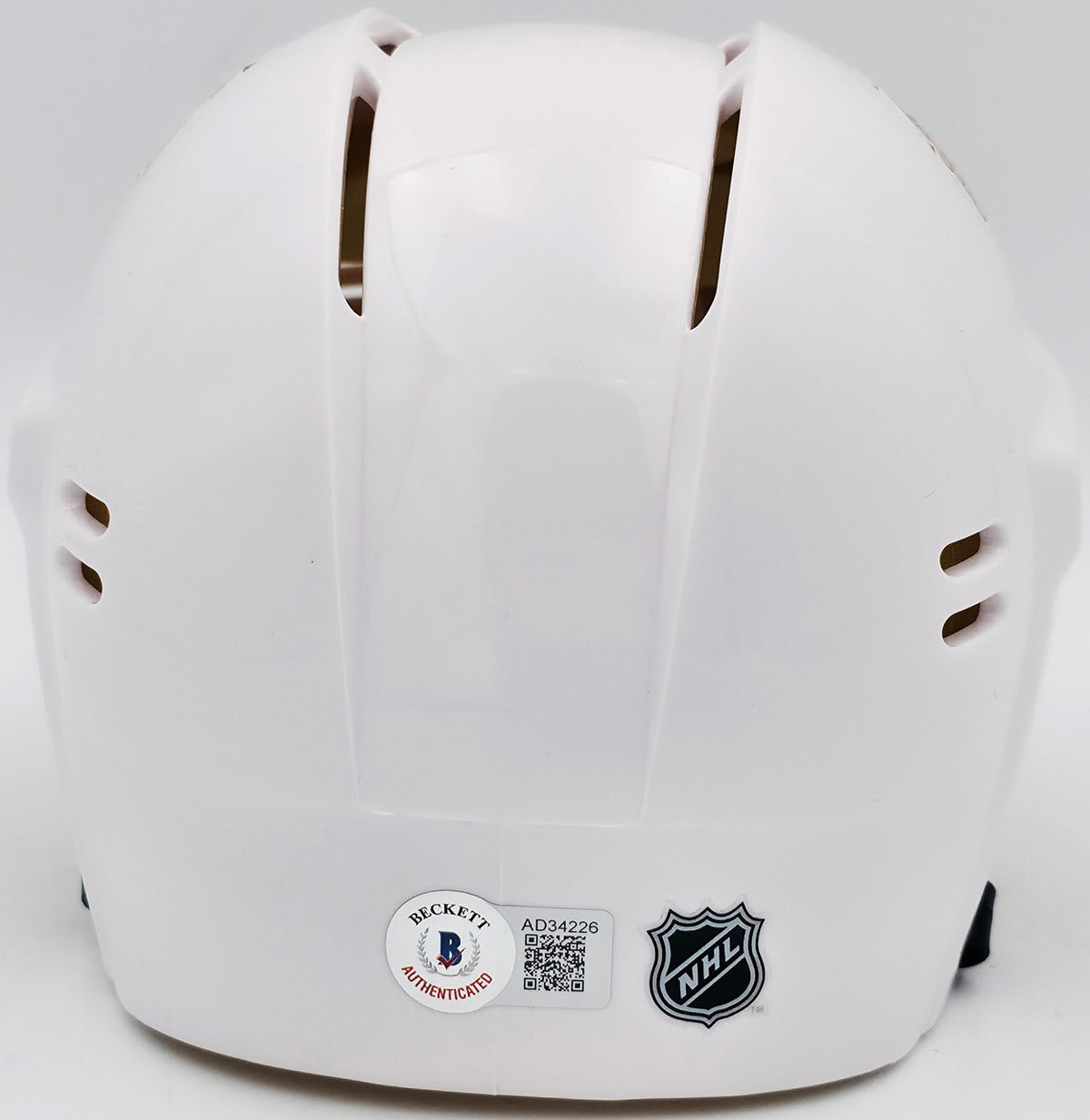 Chevy Chase Autographed Chicago Blackhawks White Speed Mini Helmet Beckett BAS QR #AD34226