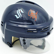 Carson Soucy Autographed Seattle Kraken Blue Speed Mini Helmet Fanatics Holo #XP14109512