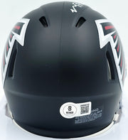 Michael Penix Jr. Autographed Atlanta Falcons Black Speed Mini Helmet Beckett BAS Witness #2W906732