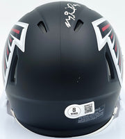 Michael Penix Jr. Autographed Atlanta Falcons Black Speed Mini Helmet Beckett BAS Witness #2W906714