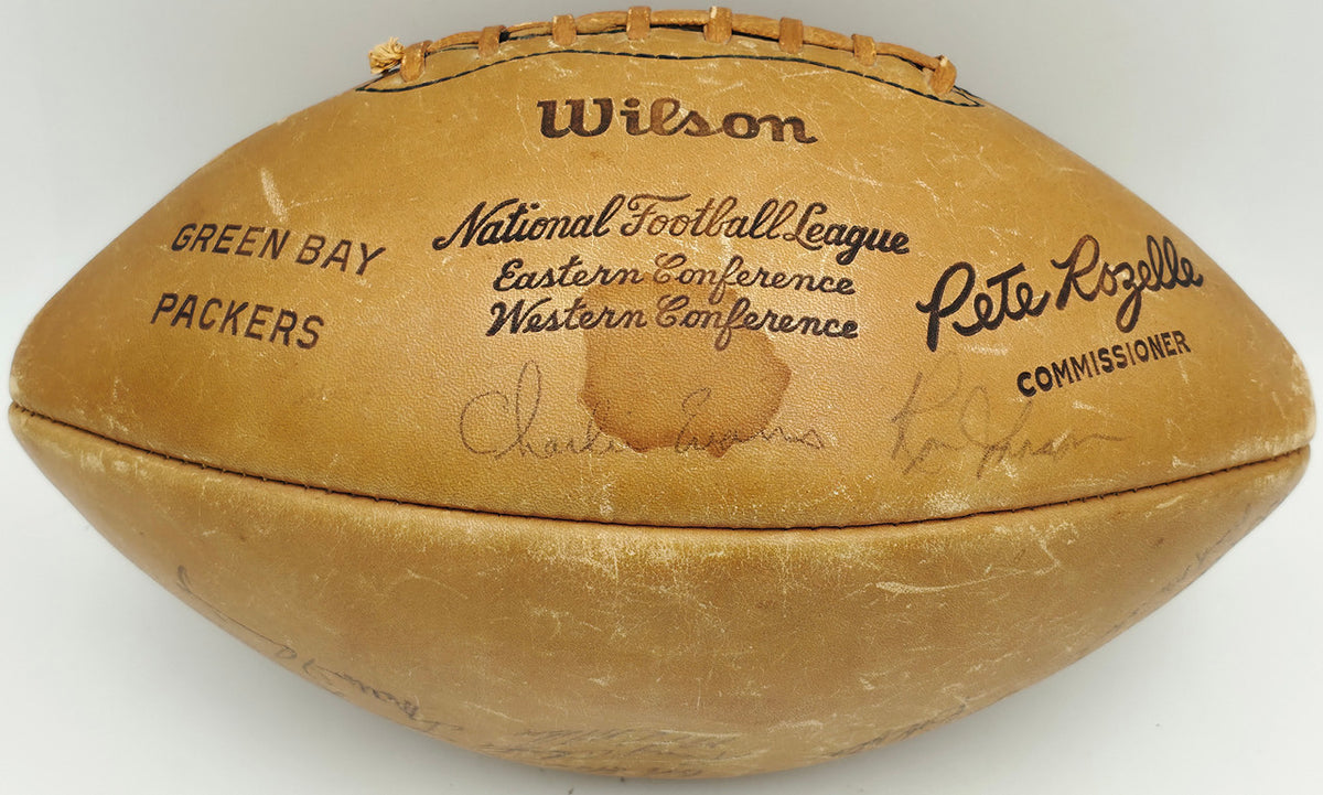 1965 NFL Champion Green Bay Packers Team Autographed Official NFL Leather "The Duke" Football With 49 Signatures Including Vince Lombardi Beckett BAS #AE36395
