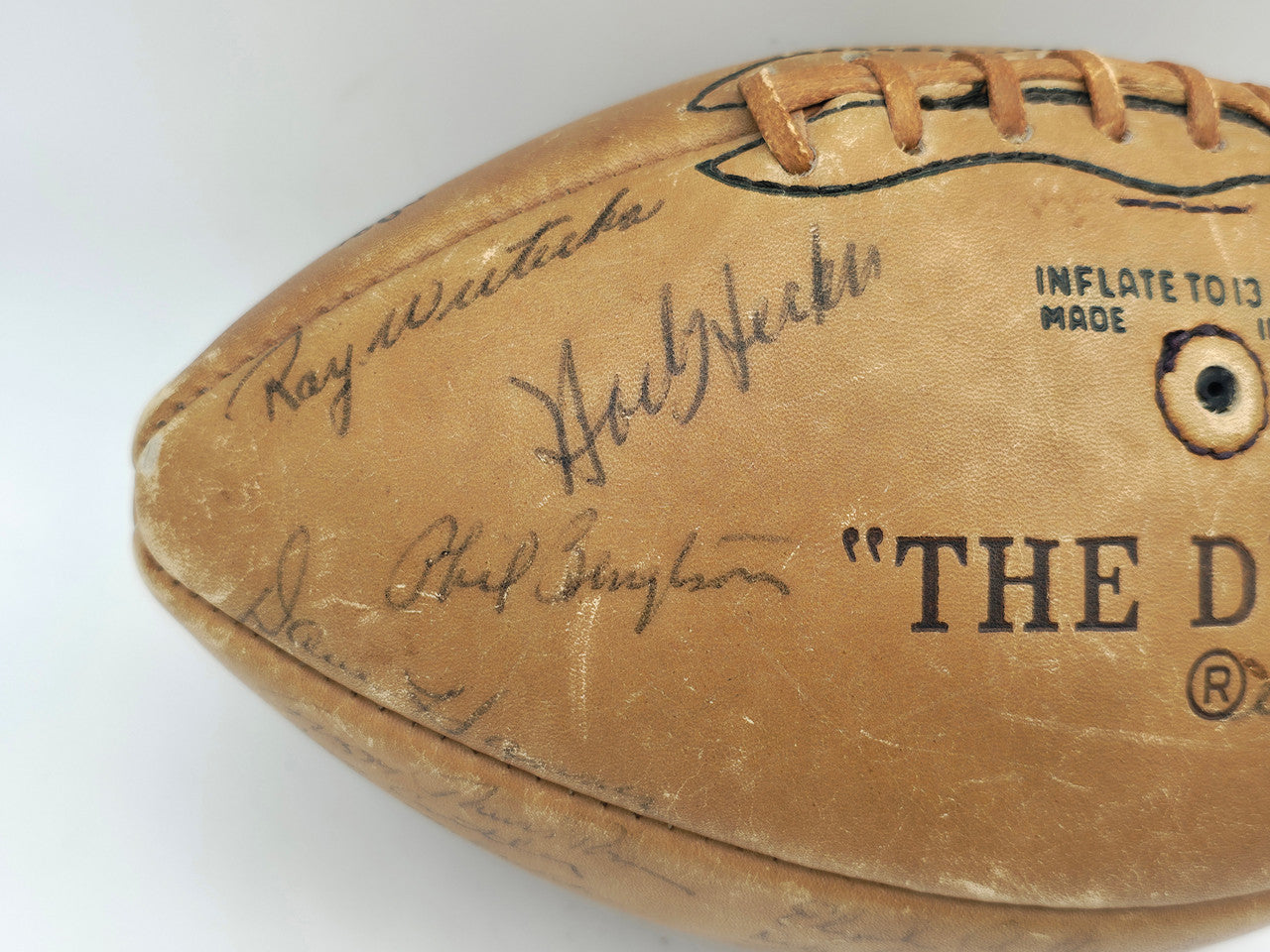 1965 NFL Champion Green Bay Packers Team Autographed Official NFL Leather "The Duke" Football With 49 Signatures Including Vince Lombardi Beckett BAS #AE36395