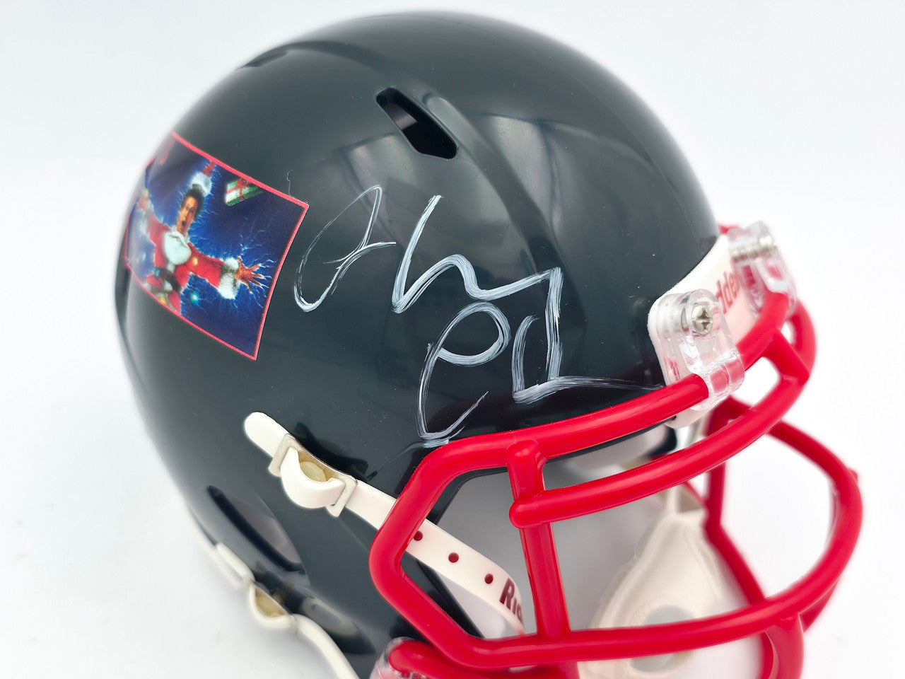 Chevy Chase Autographed Christmas Vacation Black Speed Mini Helmet Beckett BAS QR #AD34316