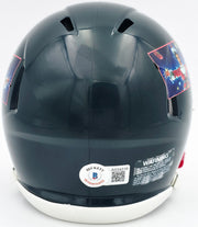 Chevy Chase Autographed Christmas Vacation Black Speed Mini Helmet Beckett BAS QR #AD34316