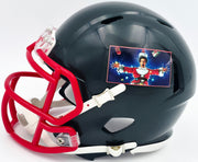 Chevy Chase Autographed Christmas Vacation Black Speed Mini Helmet Beckett BAS QR #AD34290