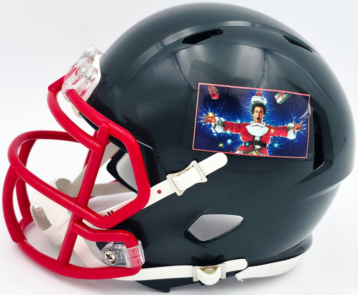 Chevy Chase Autographed Christmas Vacation Black Speed Mini Helmet Beckett BAS QR #AD34290