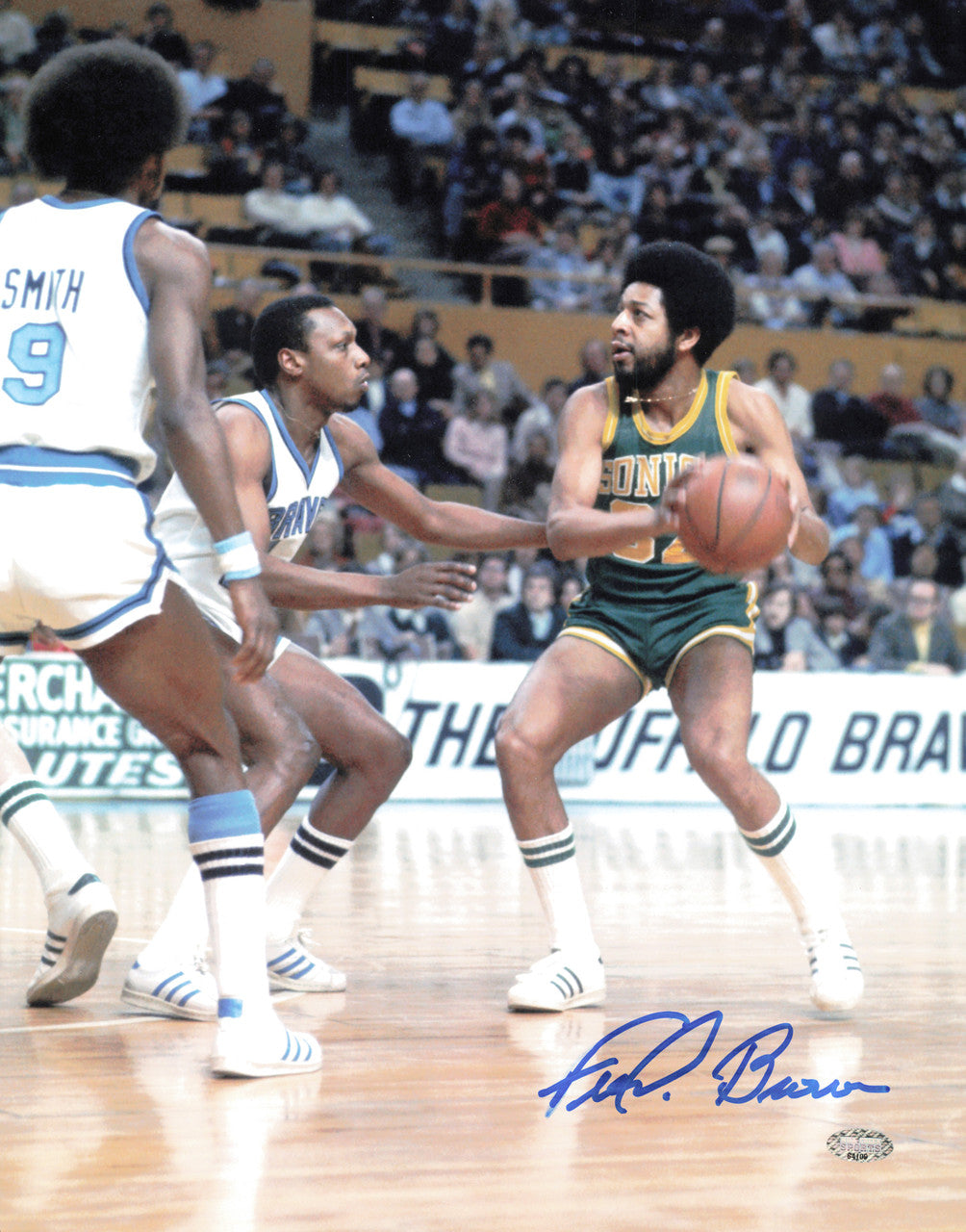 Downtown Freddie Brown Autographed 11x14 Photo Seattle Supersonics MCS Holo #64109