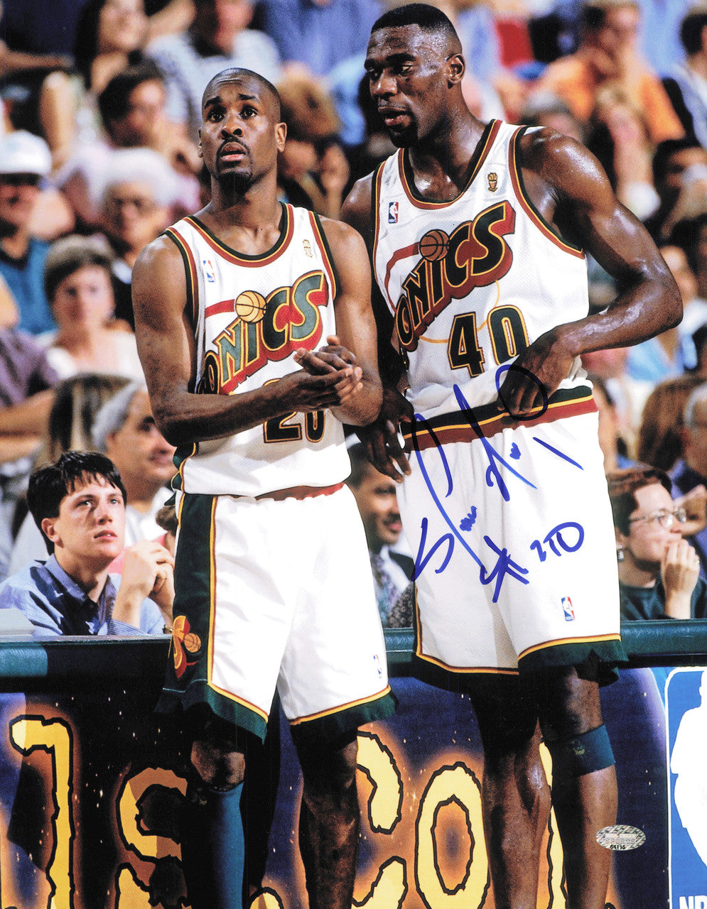 Shawn Kemp Autographed 11x14 Photo Seattle Supersonics MCS Holo #64115