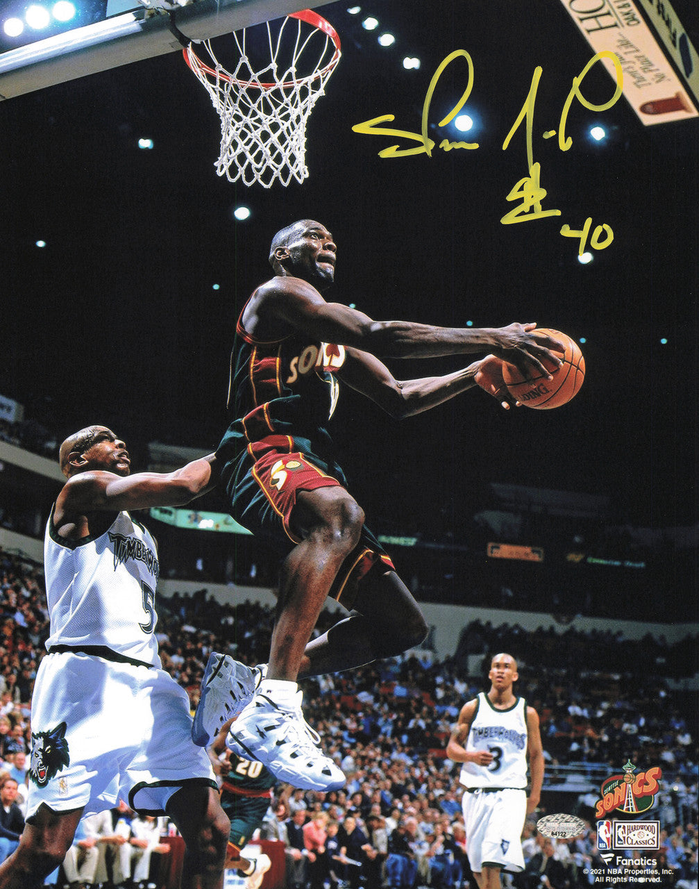 Shawn Kemp Autographed 11x14 Photo Seattle Supersonics MCS Holo #64122