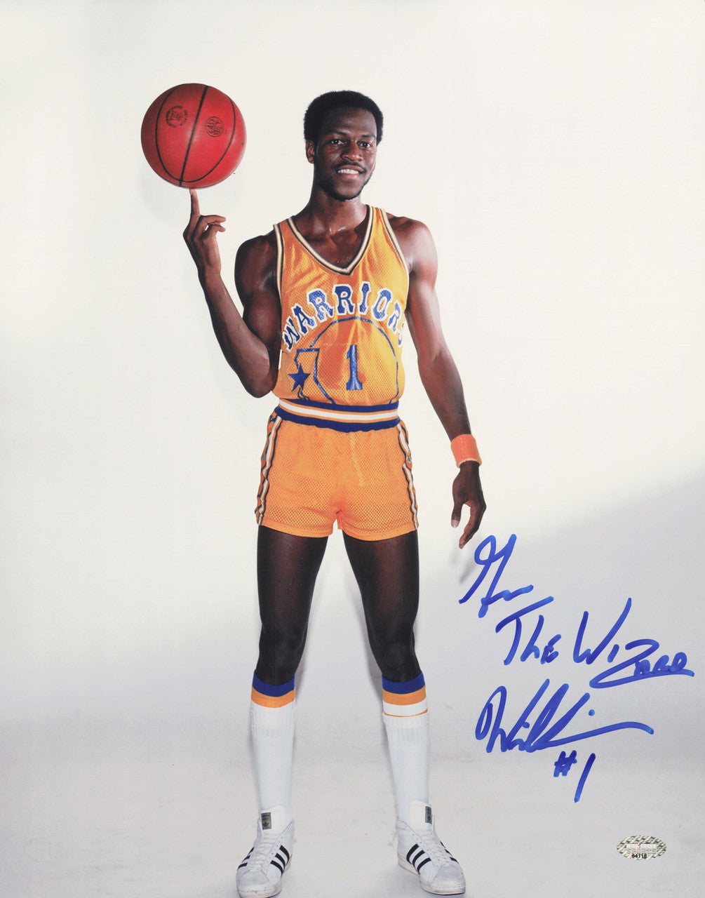 Gus Williams Autographed 11x14 Photo Golden State Warriors "The Wizard" MCS Holo #64118
