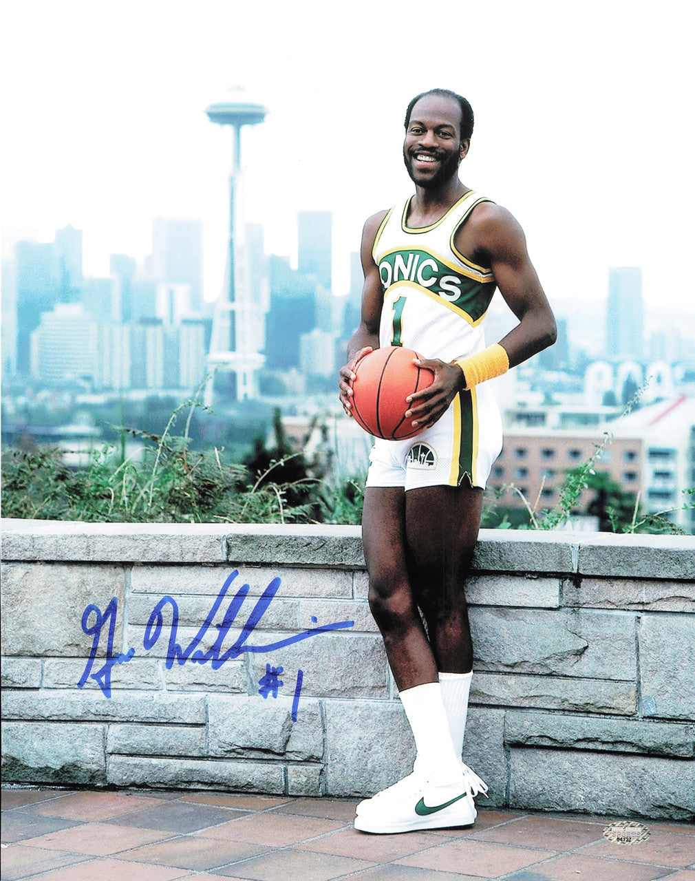 Gus Williams Autographed 11x14 Photo Seattle Supersonics MCS Holo #64127
