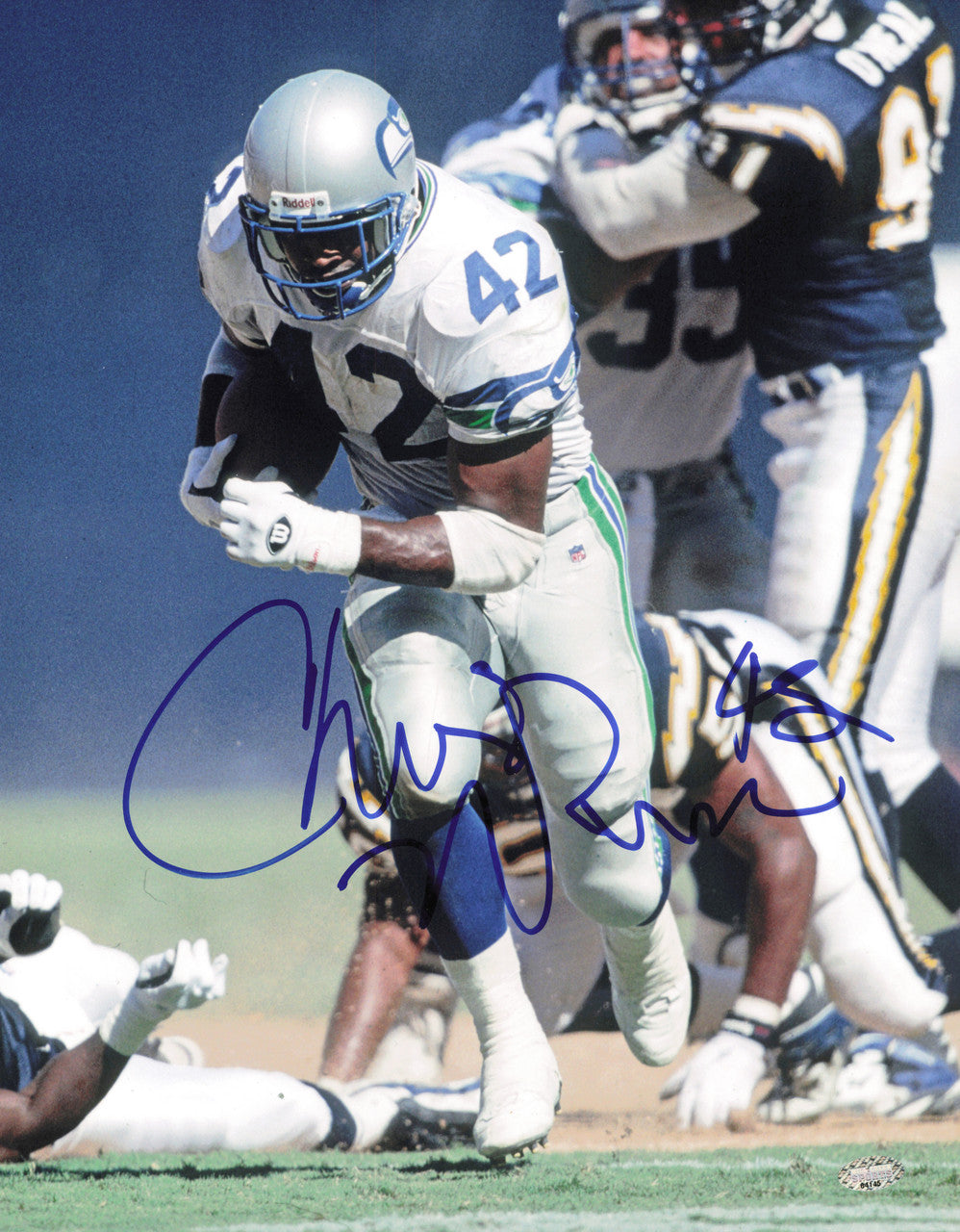 Chris Warren Autographed 11x14 Photo Seattle Seahawks MCS Holo #64145