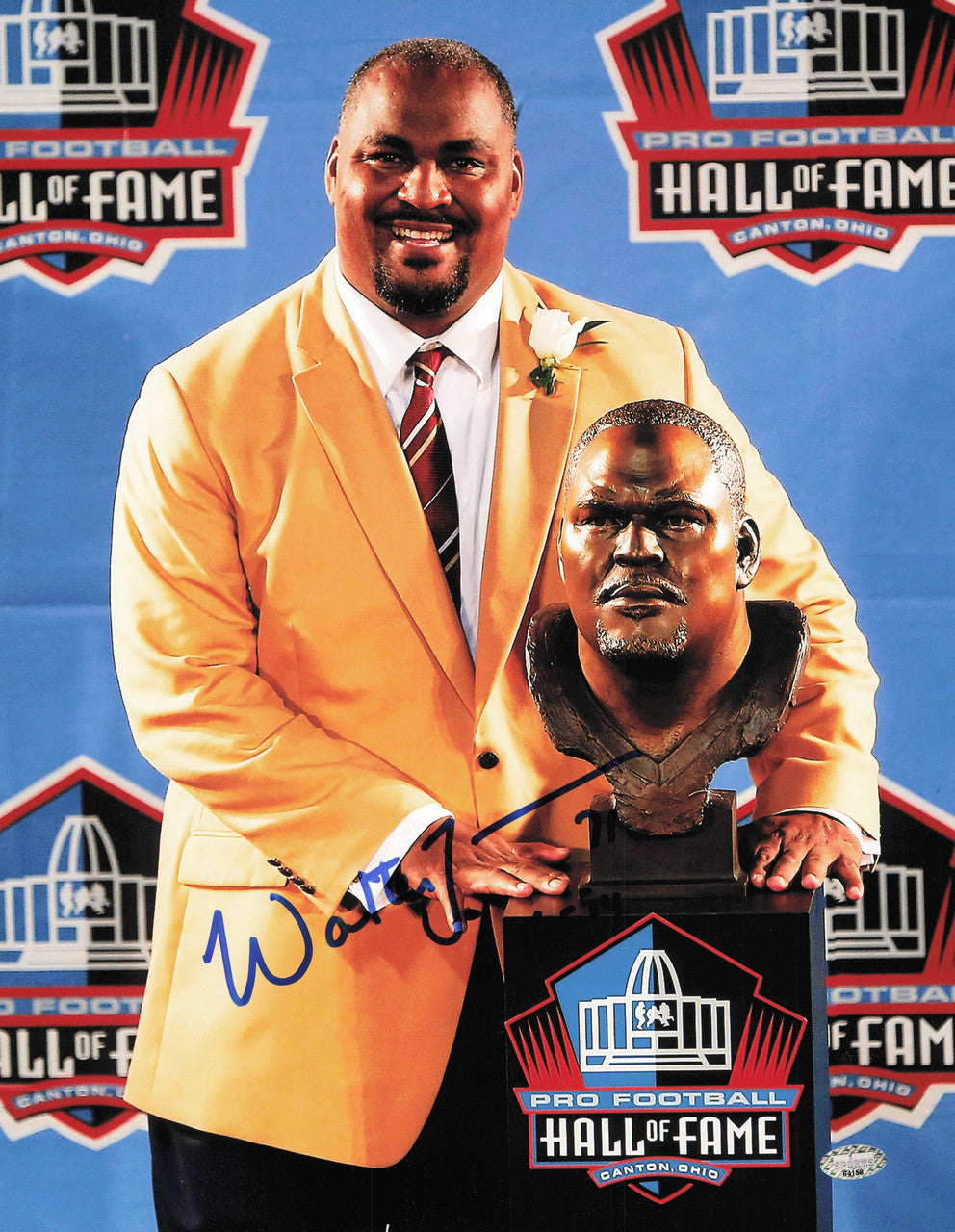 Walter Jones Autographed 11x14 Photo Seattle Seahawks "HOF 14" MCS Holo #64158