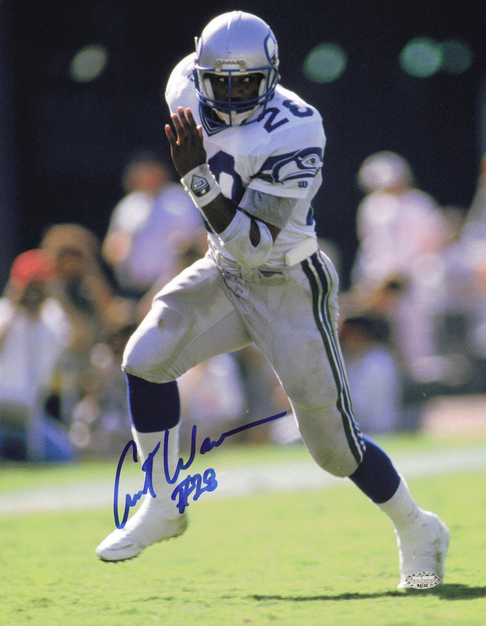 Curt Warner Autographed 11x14 Photo Seattle Seahawks MCS Holo #64172