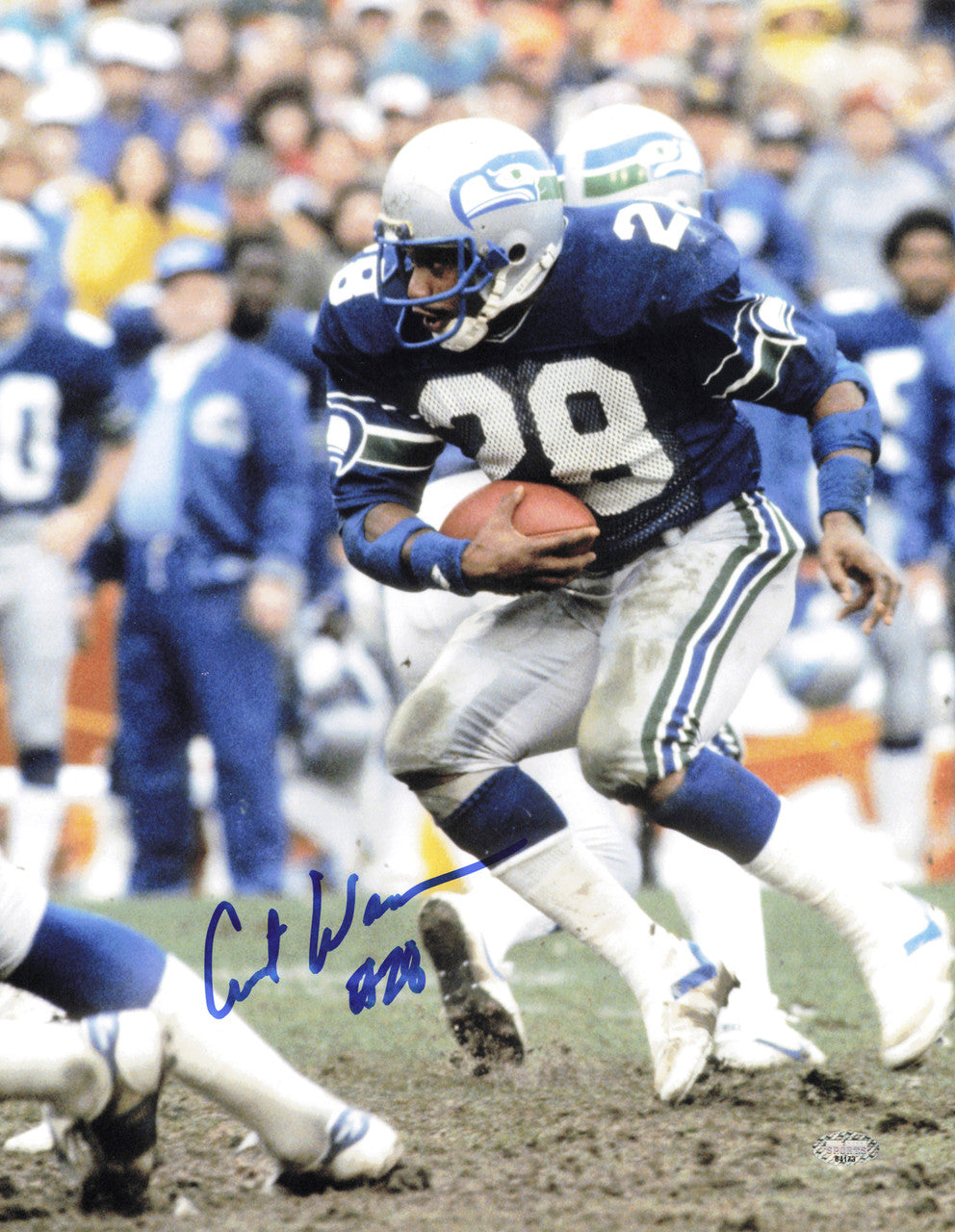 Curt Warner Autographed 11x14 Photo Seattle Seahawks MCS Holo #64173