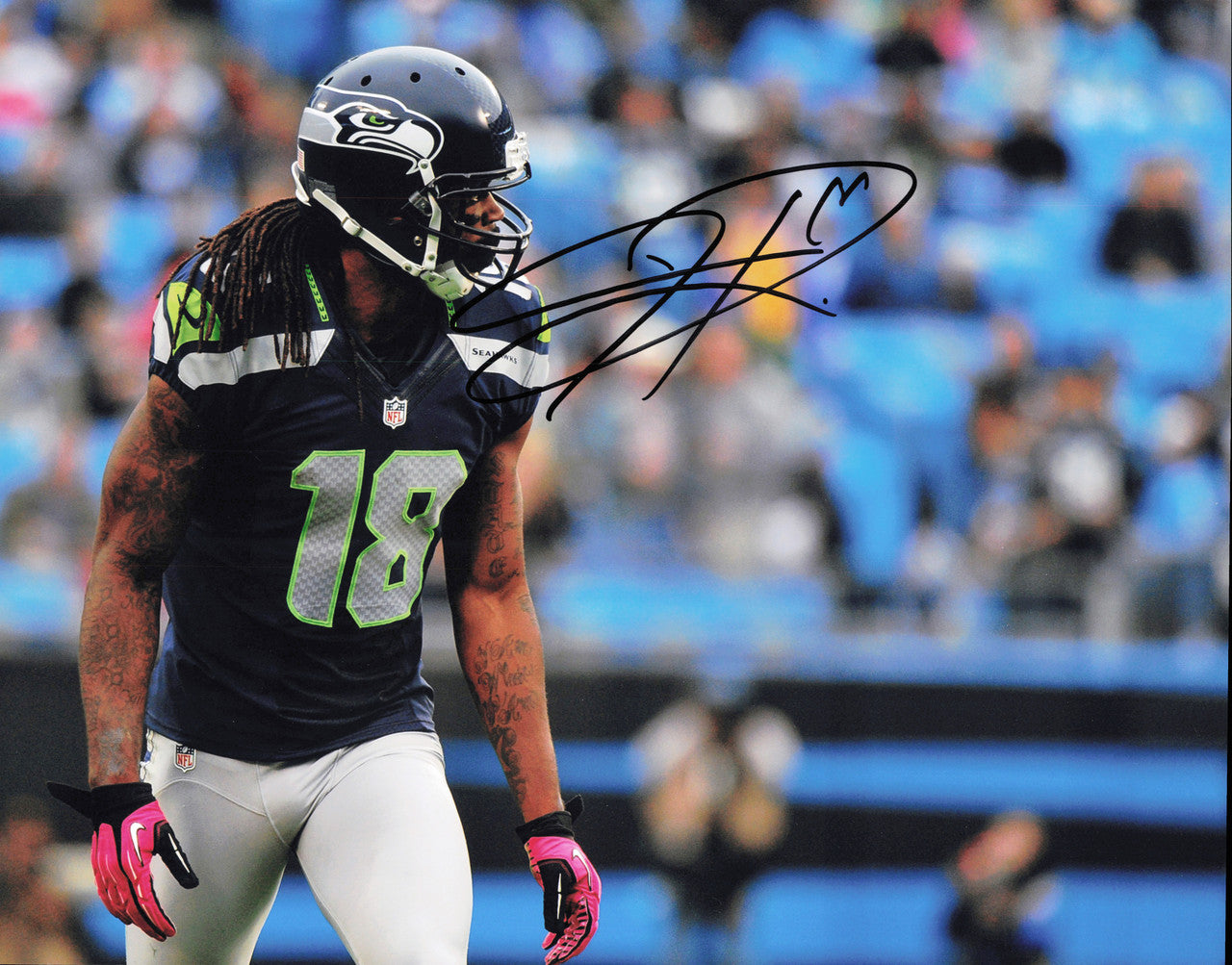 Sidney Rice Autographed 11x14 Photo Seattle Seahawks SKU #243985