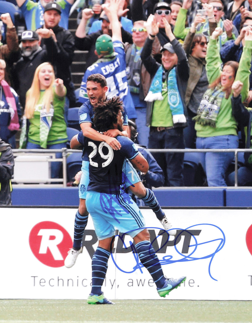 Cristian Roldan & One Other Autographed 11x14 Photo Seattle Sounders SKU #243997
