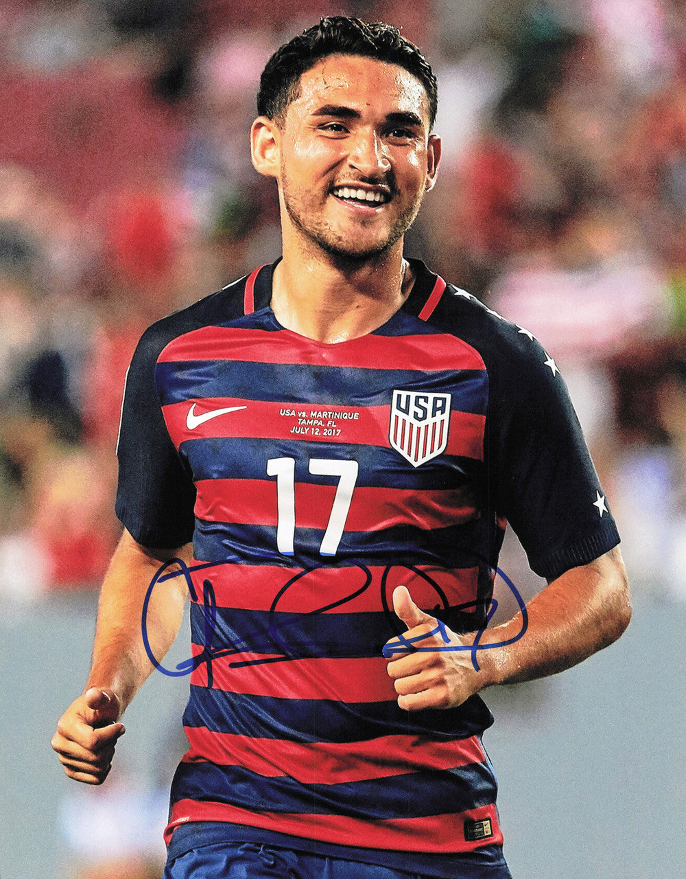 Cristian Roldan Autographed 11x14 Photo Team USA SKU #244015