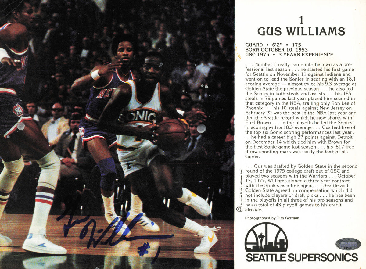Gus Williams Autographed 8x11 Photo MCS Holo #64218