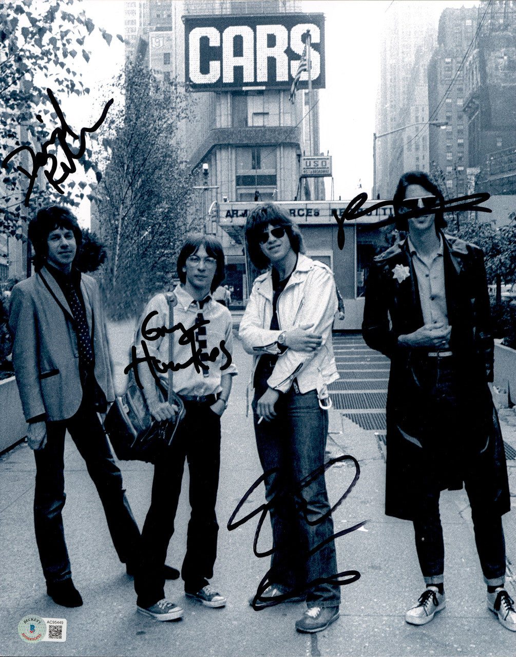The Cars Autographed 11x14 Photo Band Ric Ocasek & Others Beckett BAS #AC95450