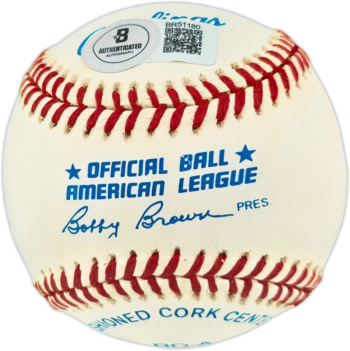 Jim Spencer Autographed Official AL Baseball New York Yankees Beckett BAS QR #BR51180