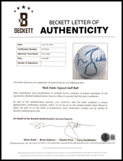 Nick Faldo Autographed Top Flite Golf Ball Beckett BAS #AE16639