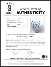 Patrick Reed Autographed Pinnacle Sentry Golf Ball Beckett BAS #AE16641