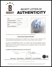 Patrick Reed Autographed Pinnacle Sentry Golf Ball Beckett BAS #AE16643