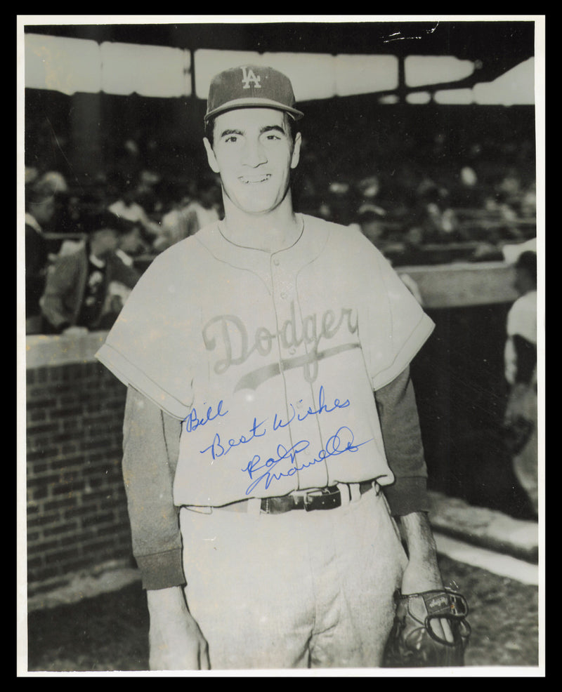 Ralph Mauriello Autographed 8x10 Photo Los Angeles Dodgers "Bill Best Wishes" SKU #230324