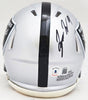 Tyree Wilson Autographed Las Vegas Raiders Silver Speed Mini Helmet Beckett BAS Witness Stock #215908