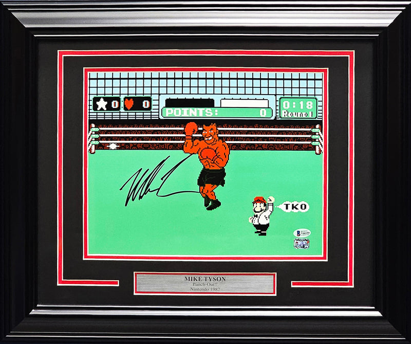 Mike Tyson Autographed Framed 11x14 Photo Nintendo Punch-Out!! Beckett BAS Stock #215844