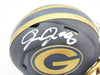 Josh Jacobs Autographed Green Bay Packers Slate Gray Speed Mini Helmet Beckett BAS Witness Stock #230237