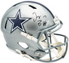 Dez Bryant Autographed Dallas Cowboys Silver Full Size Speed Replica Helmet Beckett BAS Witness Stock #230225
