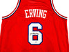 Philadelphia 76ers Julius "Dr. J" Erving Autographed Red Jersey Beckett BAS Witness Stock #230292