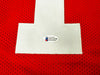 Ohio State Buckeyes Justin Fields Autographed Red Jersey Beckett BAS Witness Stock #230184