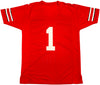 Ohio State Buckeyes Justin Fields Autographed Red Jersey Beckett BAS Witness Stock #230184