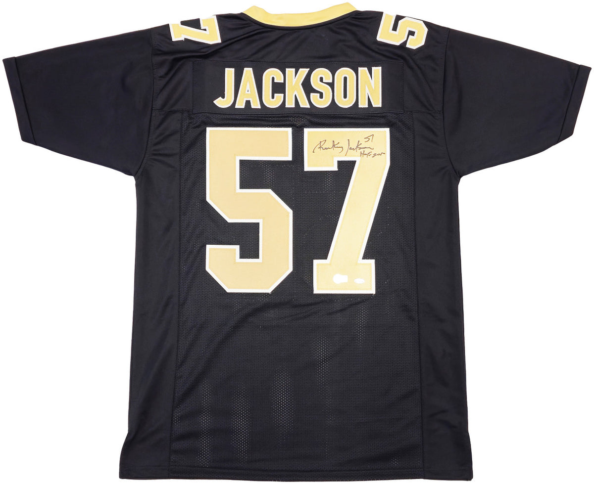 New Orleans Saints Rickey Jackson Autographed Black Jersey "HOF 2010" Beckett BAS QR Stock #230189