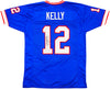 Buffalo Bills Jim Kelly Autographed Blue Jersey Beckett BAS Witness Stock #230185