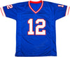 Buffalo Bills Jim Kelly Autographed Blue Jersey Beckett BAS Witness Stock #230185