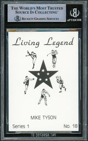 Mike Tyson Autographed 1990 Living Legend Card #18 Beckett BAS #15500886