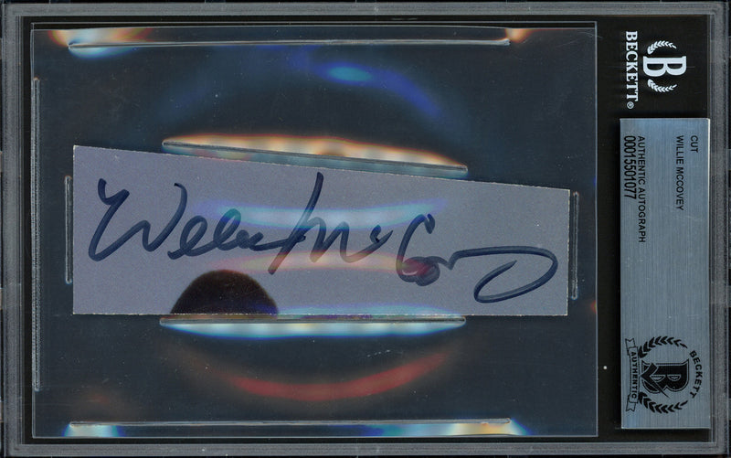 Willie McCovey Autographed 1.5x5 Cut Signature San Francisco Giants Beckett BAS #15501077